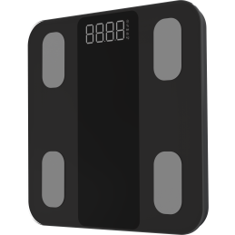 Bluetooth intelligens személymérleg FG2317WB 180 kg-ig - testelemzés, 50 g pontosság, FitDays, fekete színű