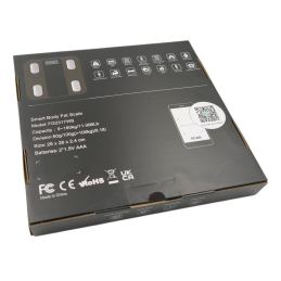 Bluetooth intelligens személymérleg FG2317WB 180 kg-ig - testelemzés, 50 g pontosság, FitDays, fekete színű